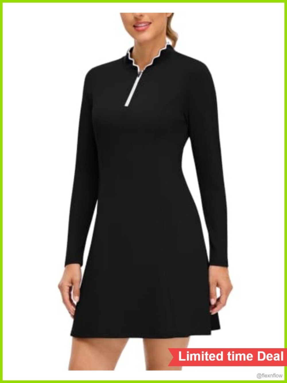 Women's Tennis Golf Dress with Shorts Pockets Athletic Activewear